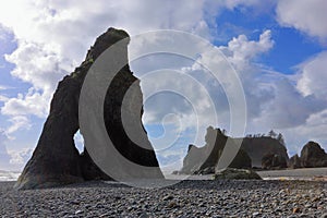 Olympic National Park Seastacks at Ruby Beach on the West Coast of the Olympic Peninsula, Washington State, USA