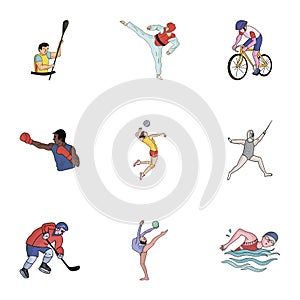 Olympic sports. Winter and summer sports. A set of pictures about athletes.Olympic sports icon in set collection on