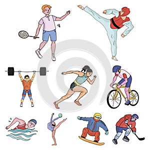 Olympic sports. Winter and summer sports. A set of pictures about athletes.Olympic sports icon in set collection on