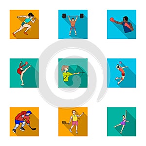 Olympic sports. Winter and summer sports. A set of pictures about athletes.Olympic sports icon in set collection on flat