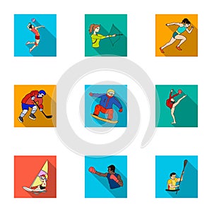 Olympic sports. Winter and summer sports. A set of pictures about athletes.Olympic sports icon in set collection on flat