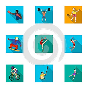 Olympic sports. Winter and summer sports. A set of pictures about athletes.Olympic sports icon in set collection on flat