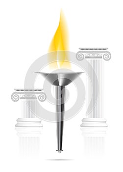 Olympic torch with flame