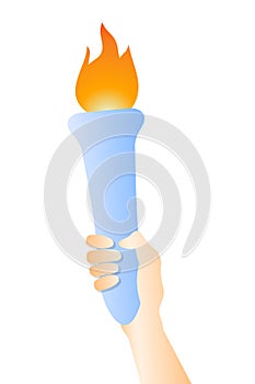 Olympic torch held in hand