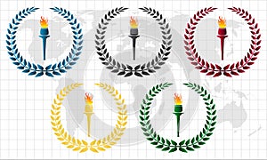 Olympic wreath with torch