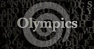 Olympics - 3D rendered metallic typeset headline illustration