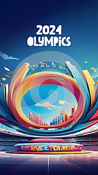 Olympics Game - A Sports Olympics Stadium, olympic games Concept lllustration