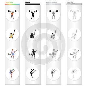 Olympics,hobbies, activities, and other web icon in cartoon style.Sport, athlete, man icons in set collection.