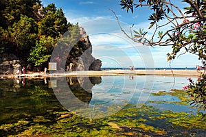 Olympos beach near Cirali village on Lycian Way, Turkey