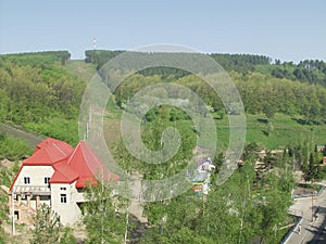 Spring view of the snowboard track.
