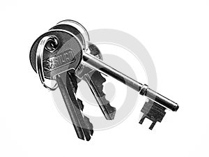 Door keys on a white background