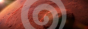 Olympus Mons, volcano on planet Mars, largest volcano in the Solar System