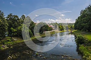 Olza river in Cieszyn, Poland photo