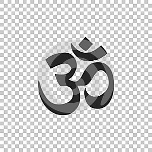 Om or Aum Indian sacred sound icon isolated on transparent background. Symbol of Buddhism and Hinduism religions. The