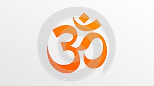 Om or Aum sacred Hindu sign or symbol in flat style design