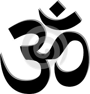 Om or Aum in Sanskrit in the Hindu and Vedic tradition - a sacred sound, the original mantra