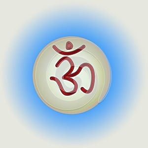 Om and blue gradiant background photo