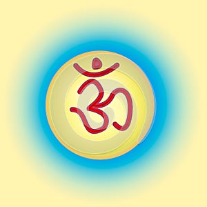 Om and blue gradiant background