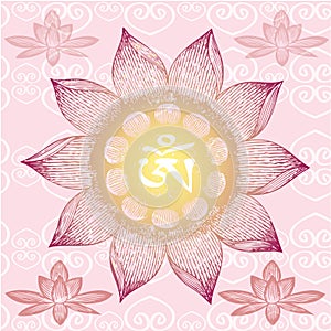 Om Design,lotus flower, photo