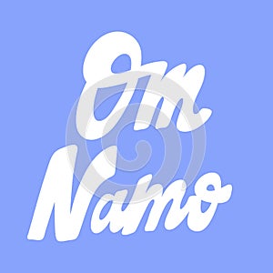 Om Namo. Hand drawn lettering logo for social media content photo