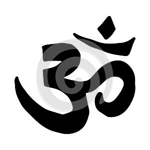 OM sacred sound symbol in doodling style. Om Mantra - sound of life, Buddhism, spiritual symbol, yoga, meditation. Hand