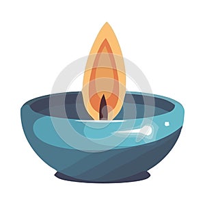 Om symbol glowing in candle flame illustration