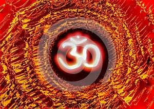 Om symbol of hindu god represents lord shiva. It has divine meaning to this universe.