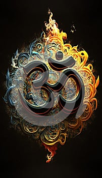 om symbol hindu images Beautiful artwork Generative AI
