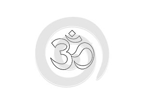 om symbol icon illustration thin line