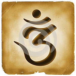 Om symbol old paper mark