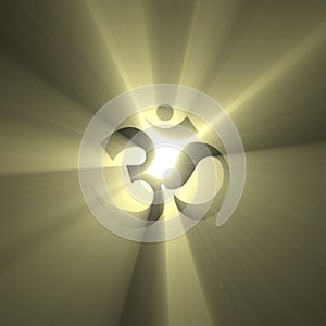 OM symbol shinning light halo flare