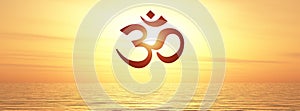 Om symbol on water