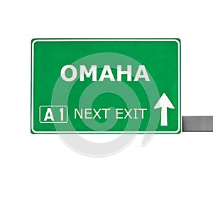 OMAHA road sign isolated on white