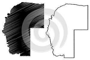 Omaheke Region Regions of Namibia, Republic of Namibia map vector illustration, scribble sketch Herero or Sandveld map