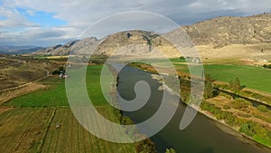 Omak Farmland Foothills Okanogan River Highlands Washington State