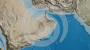 Oman area. Satellite map