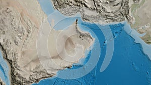 Oman area. Satellite map