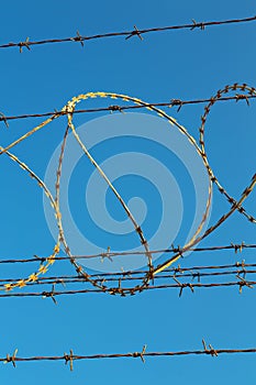 in oman barbwire cloudy sky