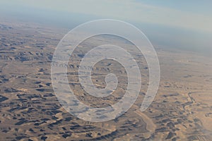 Oman desert, aereal view.