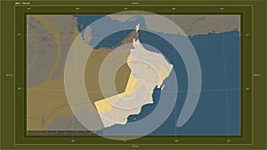 Oman highlighted - composition. Topo standard