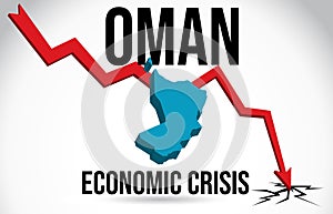Oman Map Financial Crisis Economic Collapse Market Crash Global Meltdown Vector