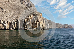 Oman mountain fjords landscape sea view, Khasab