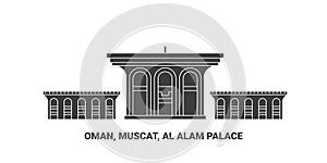 Oman, Muscat, Al Alam Palace, travel landmark vector illustration photo