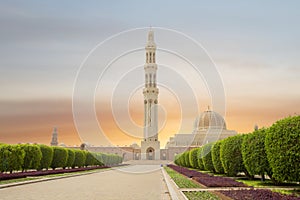 Oman. Muscat. Grand mosque of Sultan Qaboos.