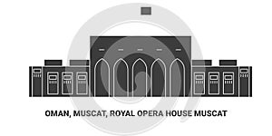 Oman, Muscat, Royal Opera House Muscat, travel landmark vector illustration