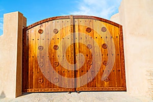 in oman old wooden door