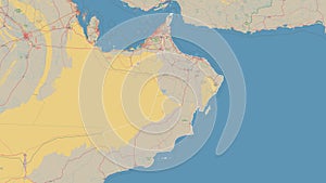 Oman outlined. Topo German