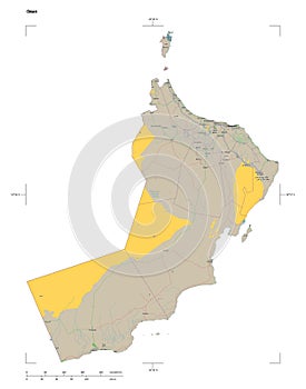 Oman shape on white. Topo French