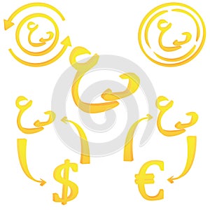 Omani rial 3D symbol icon of Oman