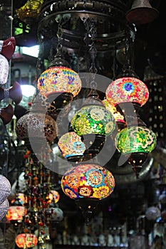 Omani traditional lamps shop.